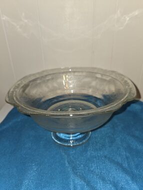 Vintage Indiana Glass RecollectionPressed Glass Pedestal Bowl - Clear Glass